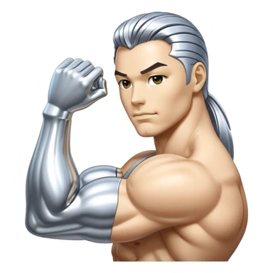 sorayama hand biceps emoji chrome sticker