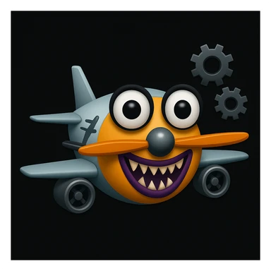 Avions manege du parc saint paul en emoji  rajoute et garde aspect terrifiante et rajoute  sticker