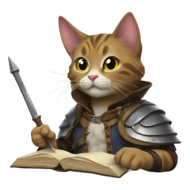 cats playing dnd sticker