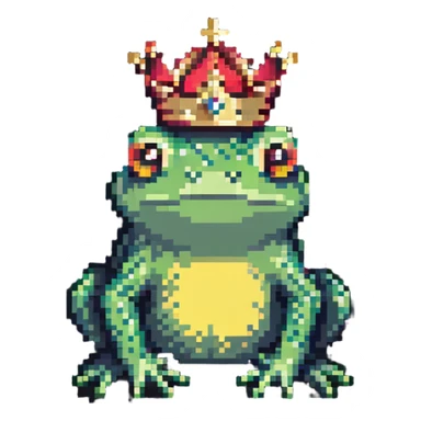 Frog with a tiny crown sticker