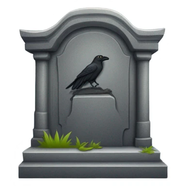 Tombstone with crow  sticker