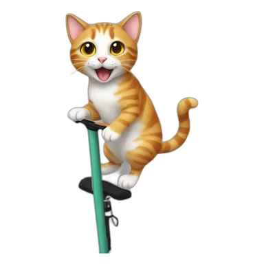 Cat on a pogo stick sticker