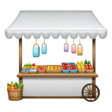 glitter white market sticker