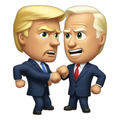 Donald Trump fighting Joe biden sticker