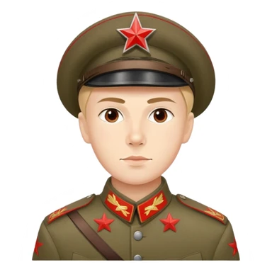 Red Army soldier from 1918 with budenovka hat and red star, Russian Civil War era sticker