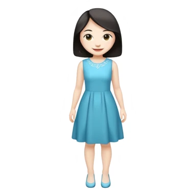 A full body short asian woman sticker