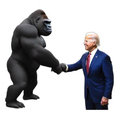 Big buff Gorilla meeting Joe Biden sticker