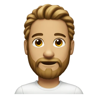 Man with beard and long hair in bun sticker