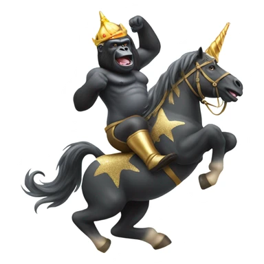 oily gorilla riding unicorn sticker