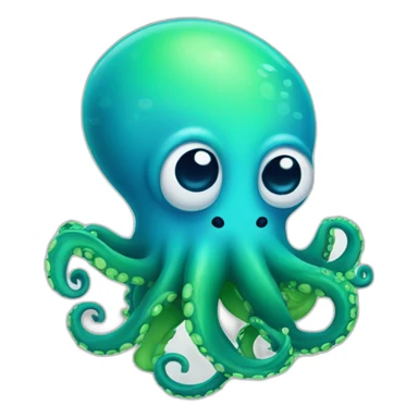 Cute blue and Green octopus  sticker