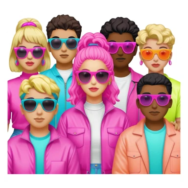  white Vaporwave group of people  sticker