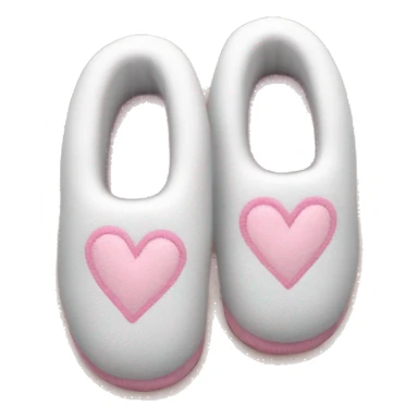 cozy slippers, white and pinky hearts colour sticker