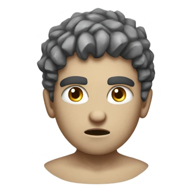 A Young angry greek God in Stone  sticker