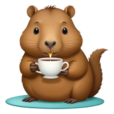 capybara drinking tea sticker