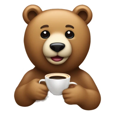 Crea un oso pardo con cafe y una camara  sticker