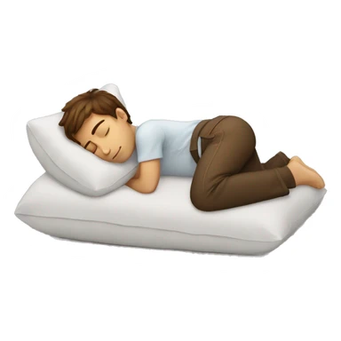 Brown hair boy sleeping on pillow sticker