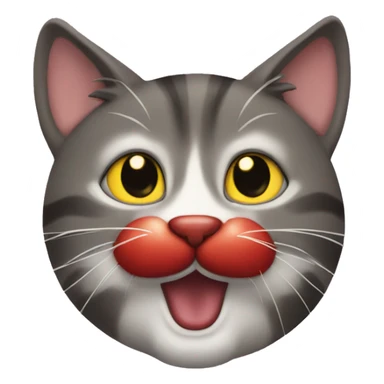 cat with clown nose sticker