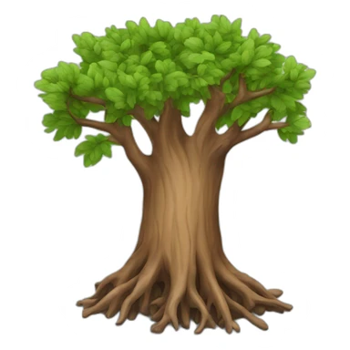 Brown Tree root, white background sticker