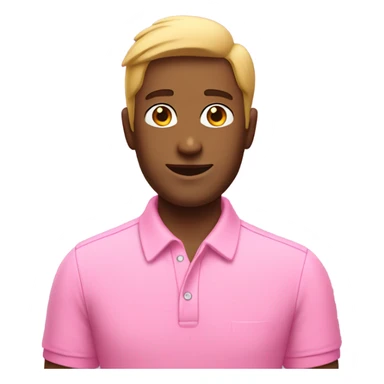 Gay man with bob and wearing a pink polo shirt sticker