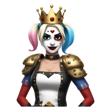 Harley Quinn wearing a crown while fighting  sticker