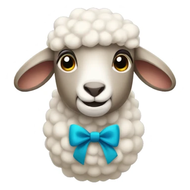 Sheep wearing a bow sticker