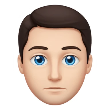 homme yeux bleu azur cheveux brun foncé sticker