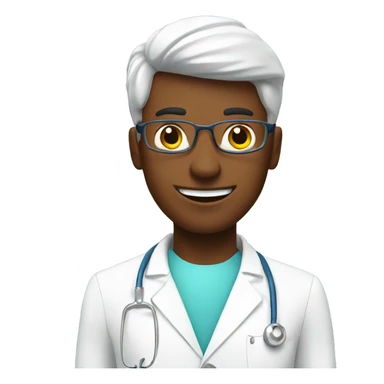 dentist with fruits sticker