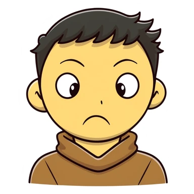 cartoon face with two hands around neck, wide eyes, annoyed face sticker