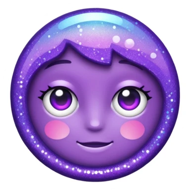 glitter purple no cancel sticker