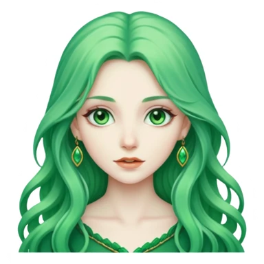 long green haired fantasy woman sticker