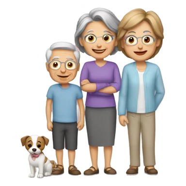 familia de abuelos y nietos sticker