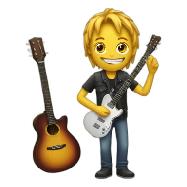 emoji with gitar sticker