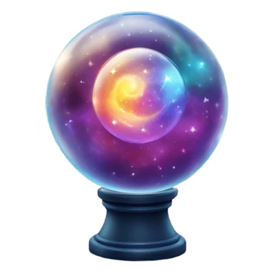 glowing crystal ball with universe inside it sticker