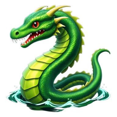 Sea Serpent – Long green snake-like monster rising from water sticker