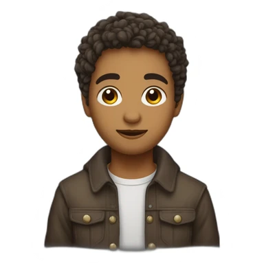 Garçon métisse cheveux bouclés avec un taper oreilles percée sticker