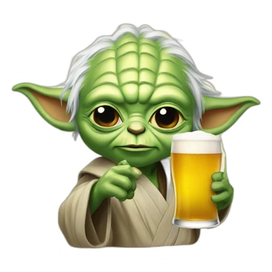 Yoda with a beer sticker