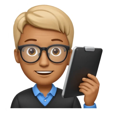 3D imoji of man who is graphics design sticker