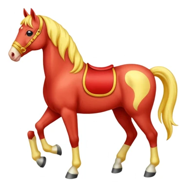 Cavalo vermelho e amarelo pastel sticker