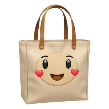 generate an ios genmoji of tote bag beige sticker