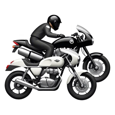 An icon showing a motorcycle and car racing side by side, leaving trails of speed and excitement. The silhouettes merge, symbolizing the thrill of adventure, custom tuning, and the freedom of the open road. A dynamic design on a transparent background, evoking passion for both vehicles. sticker