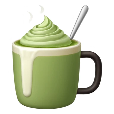 White background, matcha latte no  sticker