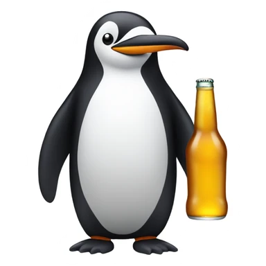 pinguin that holds a beer  sticker