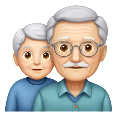 grandpa and grandma and son sticker