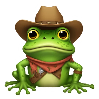 Cowboy frog sticker