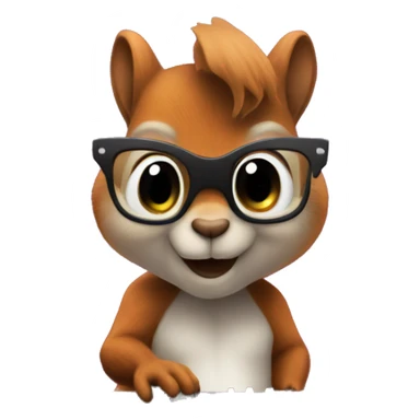 A squirrel in front of a dj desk sticker