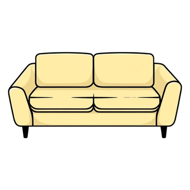 sleek minimalist cream sofa sticker