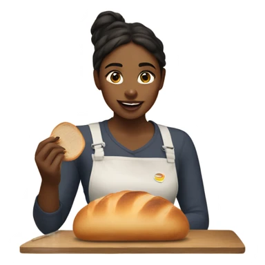 Girl doing makeup with sourdough bread sticker