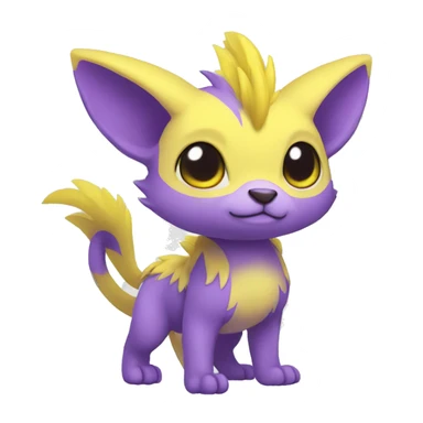 Cute cool purple yellow animal hybrid Fakemon full body sticker