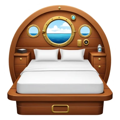 compact bed inside yacht cabin sticker