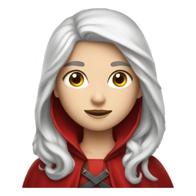 The white girl with white hair in the red cape and red hood. sticker